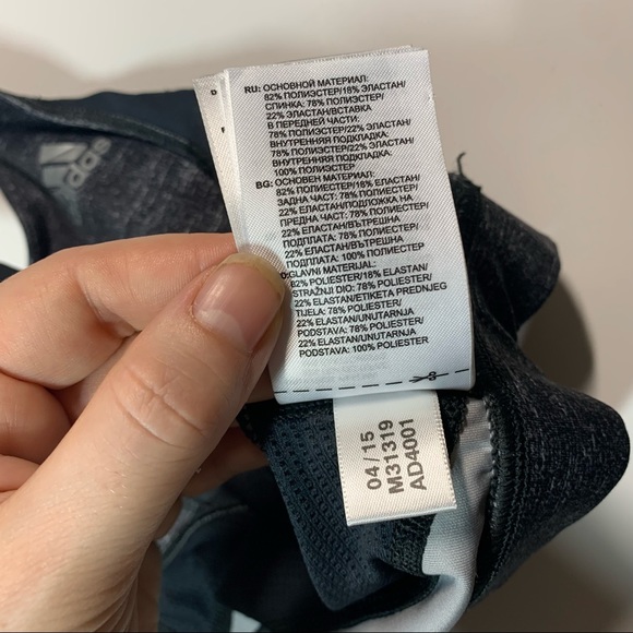 Adidas Small Heather Grey tech fit Racerback compression sports bra - Picture 7 of 9